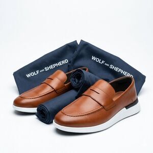 Wolf Shepherd Loafer Dress Shoes Men 11.5 Maple Leather Hybrid Business Casual